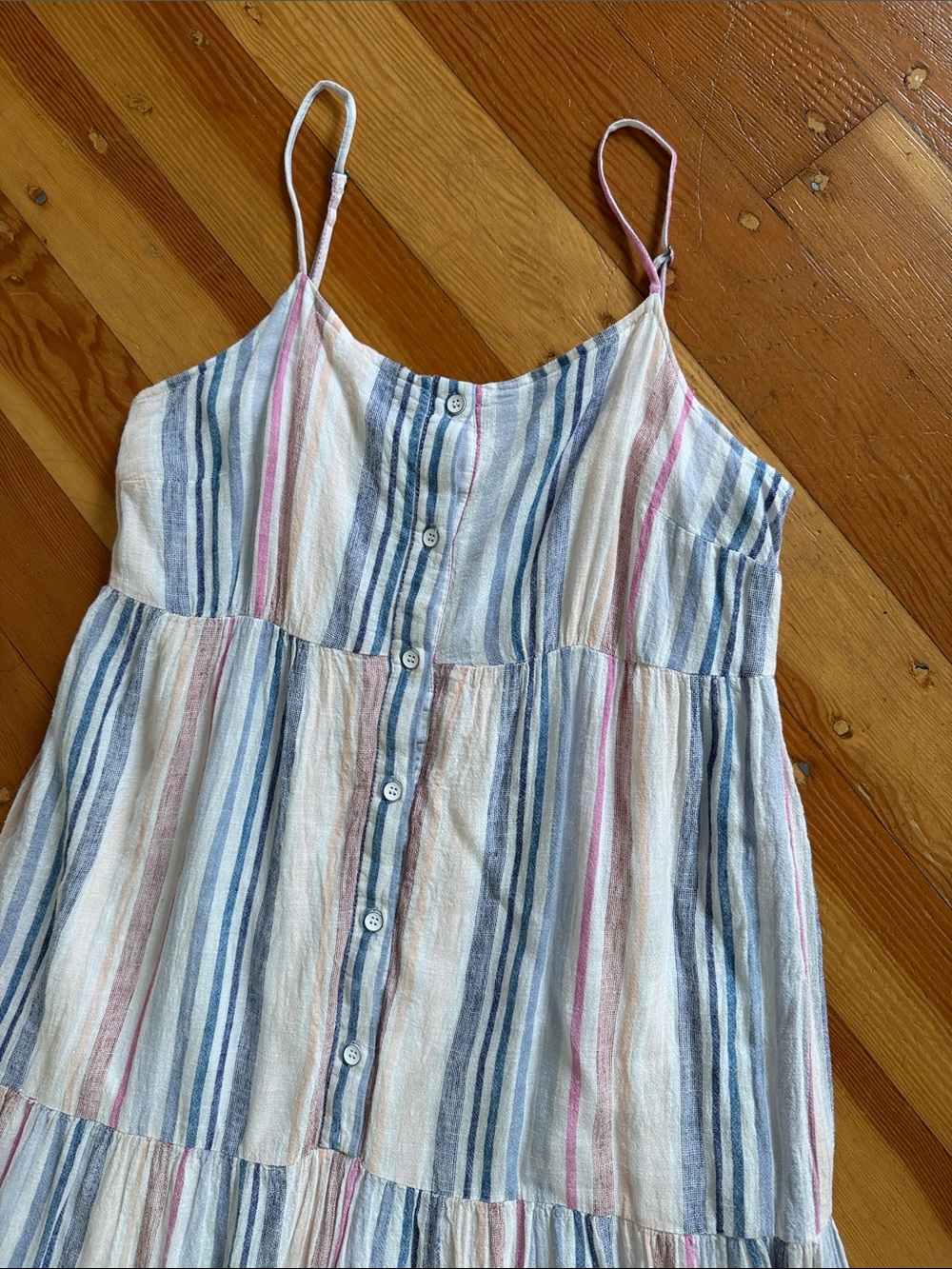 Splendid Sleeveless Striped Linen Blend Maxi‎ Dress Small - Picture 2 of 5